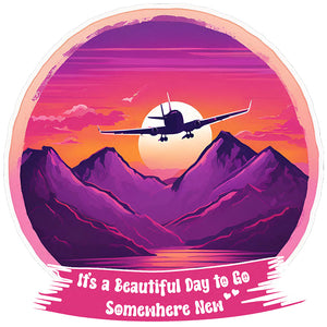 
                  
                    It's a Beautiful Day to Go Somewhere New Sticker *Square Sticker*
                  
                