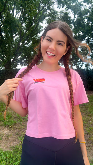 
                  
                    Finish Line Friends Crop Top - Pink
                  
                