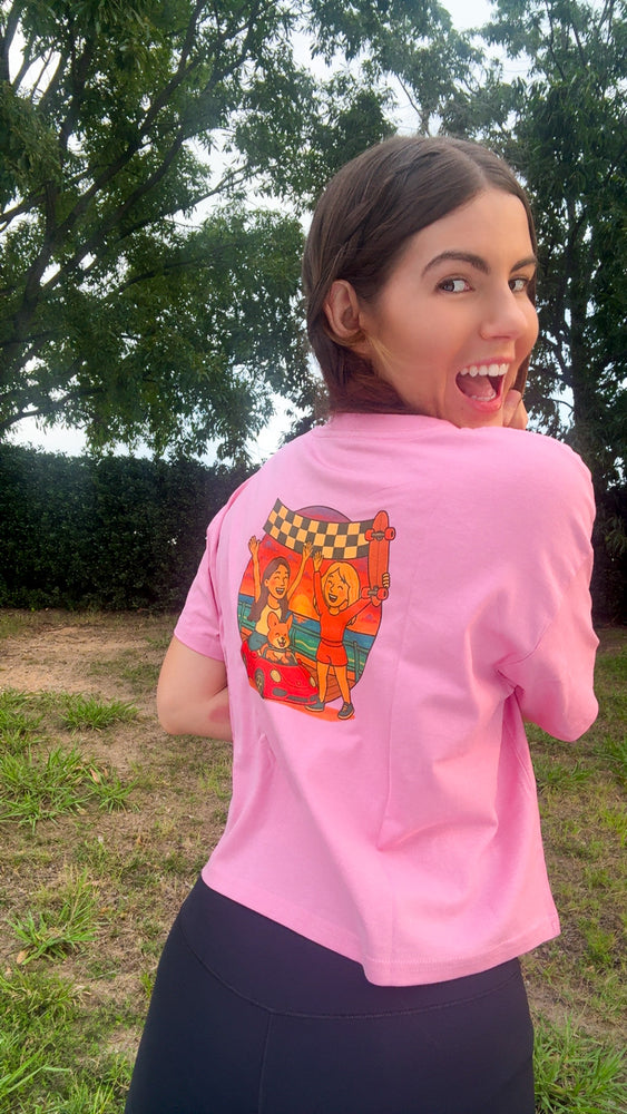 
                  
                    Finish Line Friends Crop Top - Pink
                  
                