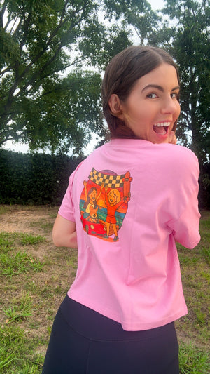 
                  
                    Finish Line Friends Crop Top - Pink
                  
                