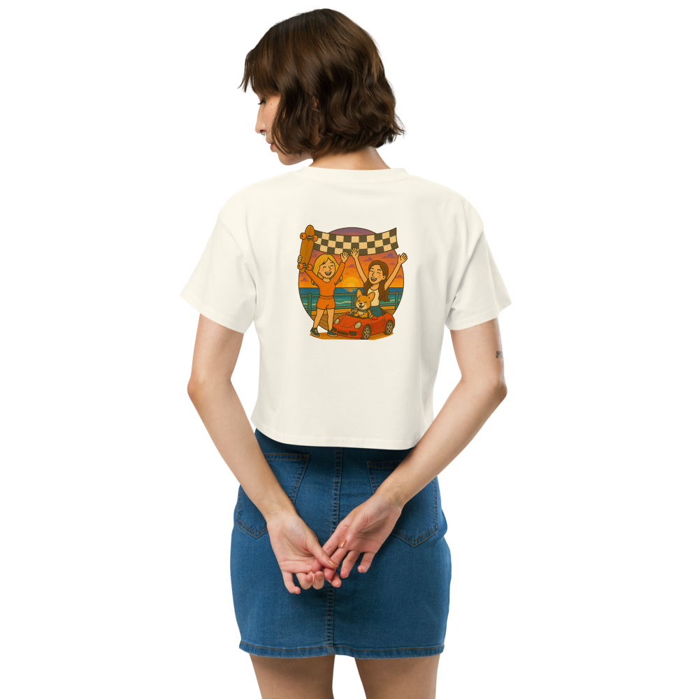 
                  
                    Finish Line Friends Crop Top- White
                  
                