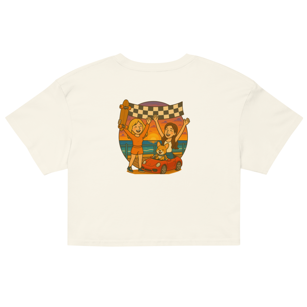 
                  
                    Finish Line Friends Crop Top- White
                  
                